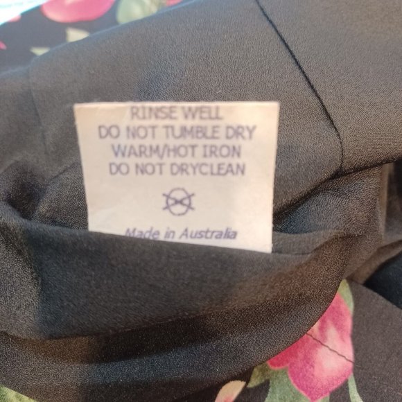 NOOKIE WMNS Sz 4 Neon Pink Accent Rose Floral High Neck Sheath Mini Dress, Lined - Picture 12 of 12